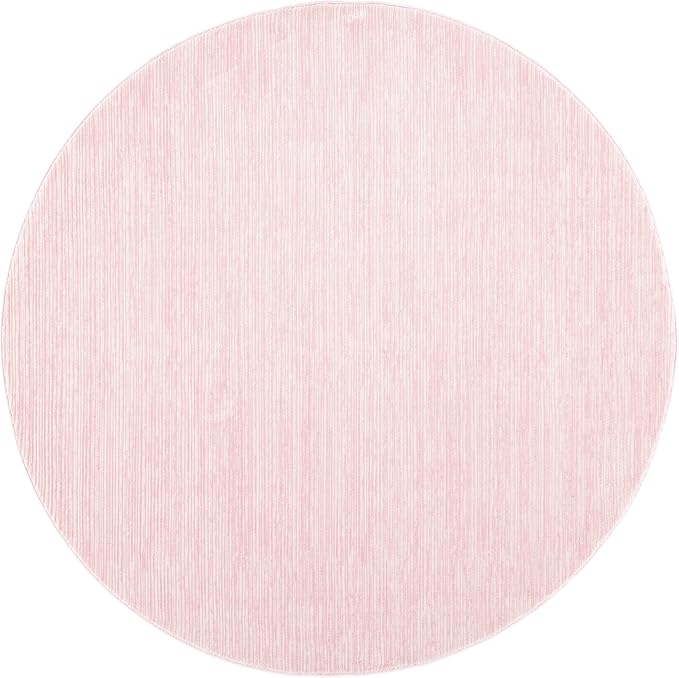 SAFAVIEH Vision Collection Area Rug - 6'7" Round, Pink, Modern Ombre Design, Non-Shedding & Easy to Clean, Ideal for Living Room, Bedroom, Dining Space (VSN606U)