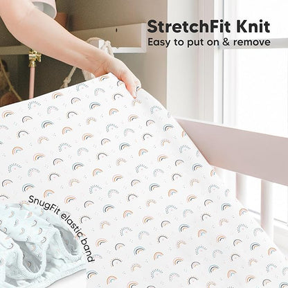 KeaBabies 2-Pack Baby Crib Sheets for Boys, Girls - 52x28 Viscose Derived from Bamboo Toddler Bed Sheets Neutral, Fitted Crib Mattress Cover for Standard Baby Bedding, Soft & Cozy (Cosmo)