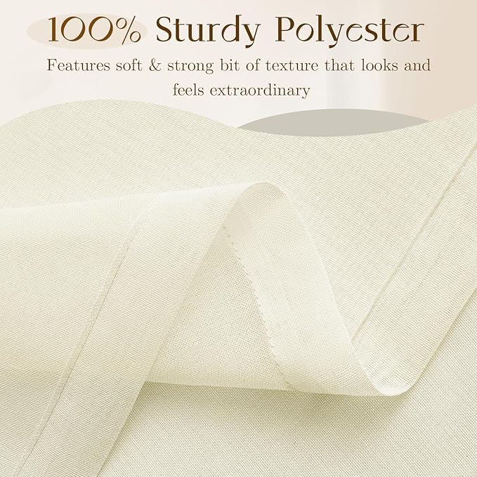 Dreaming Casa Ivory Sheer Curtains 102 Inches Long, Rod Pocket & Back Tab Light Filtering Textured Sheers for Living Room Bedroom, 2 Panels, Each 52" W x 102" L
