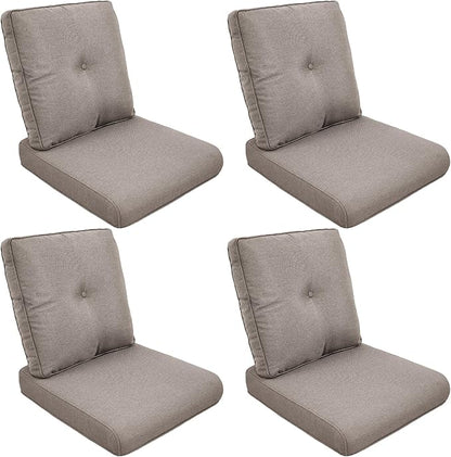 Patio Cushions for Outdoor Furniture - 22" x 25" x 4" UV Resistant Thick Foam Cushions Water Resistant Replacement Cushion for Outdoor Patio Furniture Chair/Sofa/Couch | Grey | 4-Pack |
