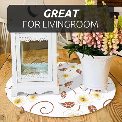 RAY STAR 18X96 Inch Shelf Liner for Kitchen Cabinets, Non-Adhesive Cabinet Liner Washable, PVC Drawer Liner for Dresser Non-Slip Bathroom (Yellow Flower)(5 Roll)