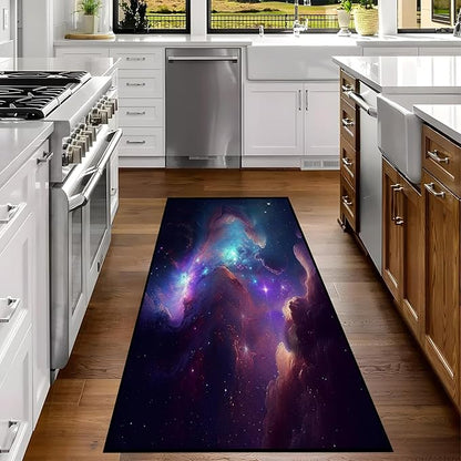 Galaxy Area Rug Bedroom Living Room for Girls Kids Boys Carpet Nebula Vortex Throw Rugs Purple Blue Cloud Floor Mat 79 in x 39 in