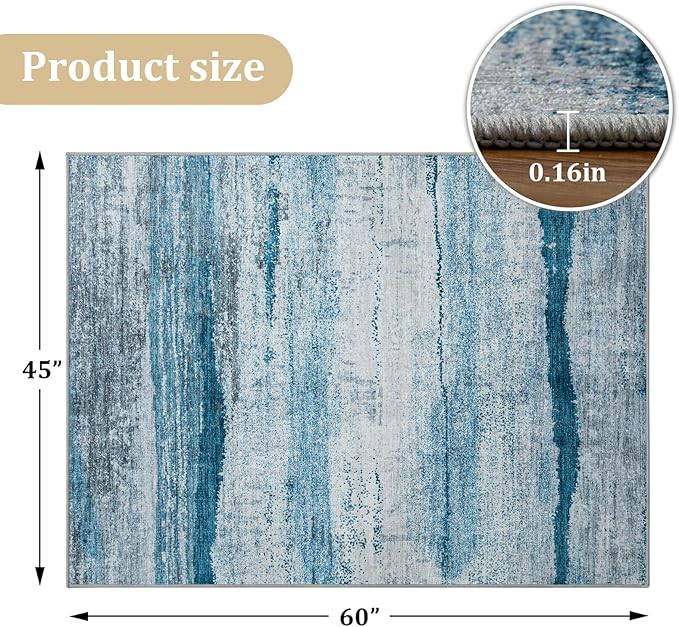 Office Chair Mat for Hardwood Floor, 60"x45" Easy Glide Computer Chair Mat Protector for Rolling Chair Under Desk Rug Nonslip Backing, Machine Wash