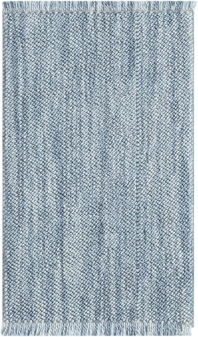 LUXE WEAVERS Solid Machine Woven Blue 2x3 Area Rug, Indoor Stain-Resistant Carpet