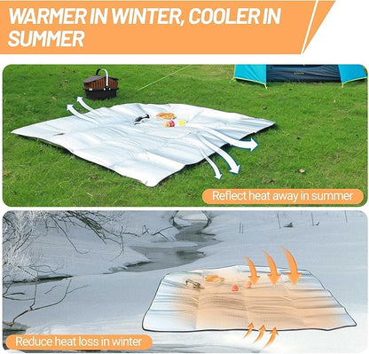 Himalaya Foam Foil Blanket Lightweight Camping Mat Outdoor Roll-up Portable Waterproof Sleeping Mat for Hiking Backpacking Double-Sided Aluminum Camping Accessories(78"x78")