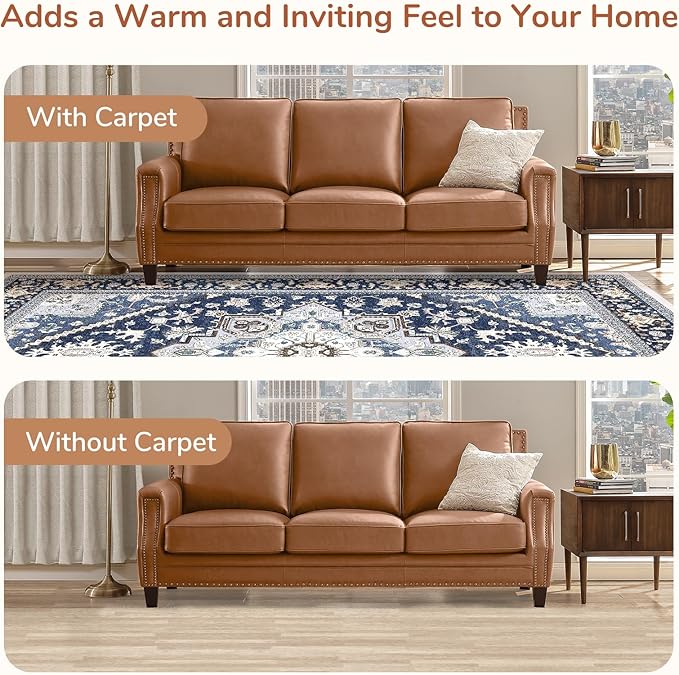 OPPODREAM Thin Throw Rugs 2x3, Small Washable Entryway Rugs 2 x 3 with Non Slip Backing, Low-Pile Faux Cashmere 2 x 3 Carpet, Navy Blue & Gold