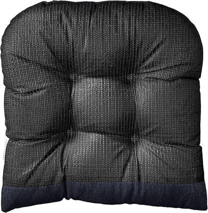 Klear Vu Gripper Overstuffed Universal Non-Slip Dining Chair Cushions for Kitchen Decor or Office Use, U-Shaped Skid-Proof Seat Pad, 17x17 Inches, 2 Count (Pack of 1), Solid Indigo