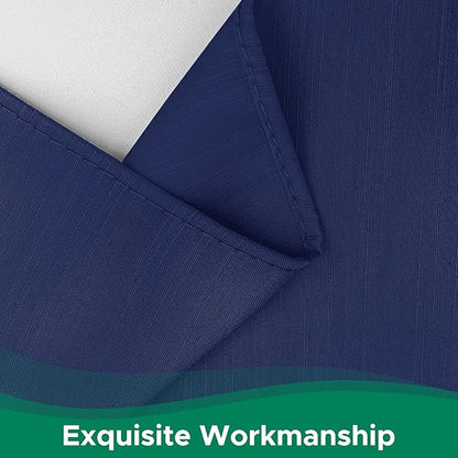 Biscaynebay Wrap Around Bed Skirts for Twin & Twin XL Beds 18" Drop, Navy Adjustable Elastic Dust Ruffles Easy Fit Wrinkle Resistant Silky Luxurious Fabric Machine Washable