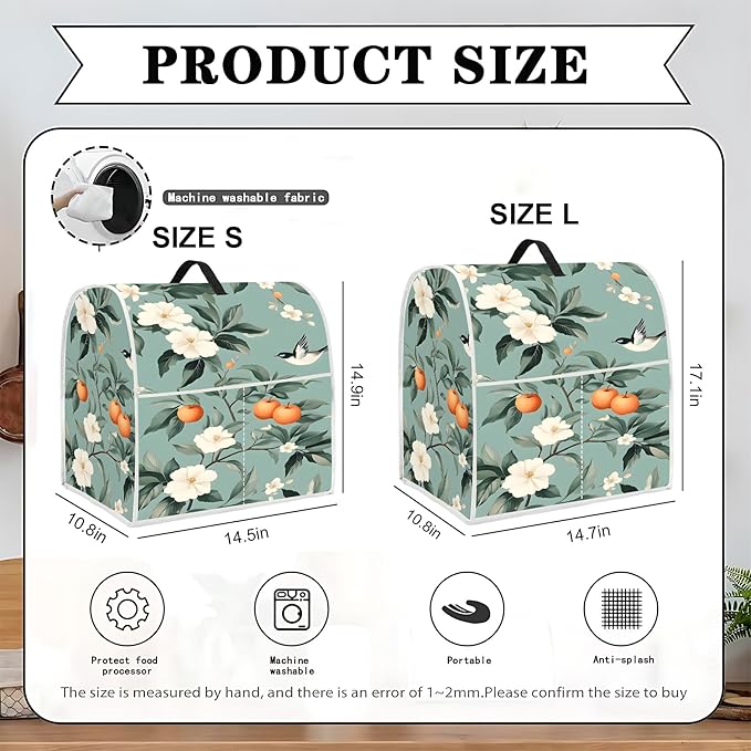 Mixer Dust Cover for 6-8 Qt Stand Mixer, Cloth Cover with 2 Storage Pockets for Stand Mixer Protective Covers Large for 6-8 Quart Mixer