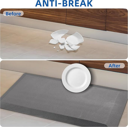 Anti Fatigue Kitchen Mats for Floor, Grey 9/10 Extra Thick Cushioned Standing Desk Mat, Comfort Memory Foam Ergonomic Kitchen Rugs and Mats Non-Slip Waterproof for Office, Kitchen, Sink, 20" x 39"