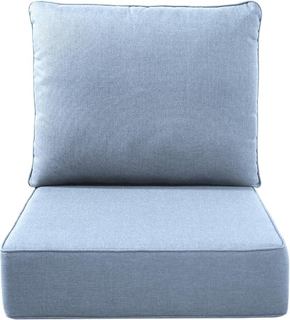 Luxury Outdoor Seat Cushion Set-22 x 24 x 6 Inch Outdoor Chair Cushions with Water Resistant & Removable Cover Outdoor Cushions for Patio Furniture Chair Sofa Couch