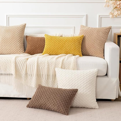 Kevin Textile 12x20 Inch Pillow Cover 1 Pack Boho Decorative Soft Striped Corduroy Lumbar Farmhouse Color Accent Rectangle Cushion Case for Living Room Couch Sofa Bed, Mustard Yellow