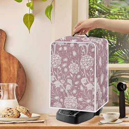 Red William Morris Coffee Maker Cover – Dust Protection Stain Resistant Washable Appliance Cover Kitchen Decoration Gifts For Coffee Lovers