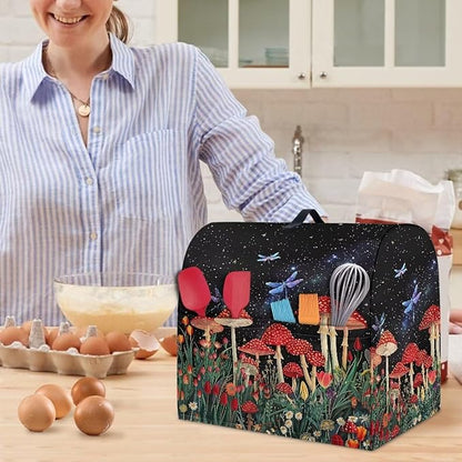 Mushroom Dragonfly Mixer Covers Stand Mixer Dustproof Cover Compatible with Kitchen Aid Mixer Washable Stand Mixer Covers for 4.5-5 Qt Mixer
