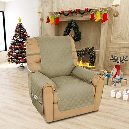 Easy-Going Sofa Slipcover Waterproof Recliner Chair Cover Non-Slip Fabric Couch Cover for Living Room Washable Furniture Protector for Pets Kids Children Dog Cat (Recliner, Sand)