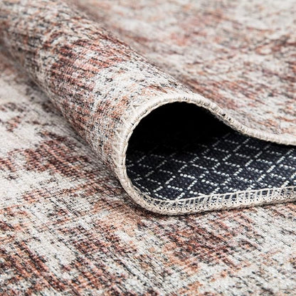 Bloom Rugs Washable Non-Slip 12 ft Runner - Ivory/Blush Traditional Runner for Entryway, Hallway, Bathroom, and Kitchen - Exact Size: 2.5' x 12'