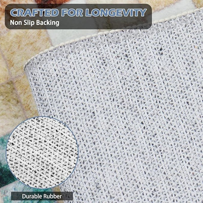 Runner Rug Washable 4x75 FT, Non Slip Rubber Backing Abstract Carpet, Soft Area Rugs for Bedroom Kitchen Hallway Entryway Bathroom, Customized