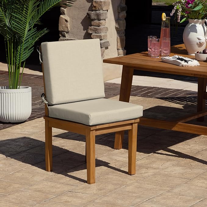 Arden Foam Outdoor Dining Chair Cushion, 20 x 20, Made with ProFoam, Rain-Proof, Fade Resistant, Tan Leala