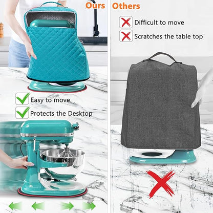 Stand Mixer Cover with Appliance Sliders Compatible with KitchenAd Mixer 6/7/8 Quart with Pockets for Kitchen Ad Accessories and Attachments