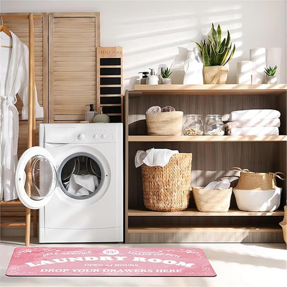 Zoke Laundry Room Rug Runner Stylish Non-Slip Laundry Room Mat 20"x59", Versatile, Waterproof Runner for Laundry, Kitchen, and Bathroom, Mudroom Decor and Farmhouse Charm