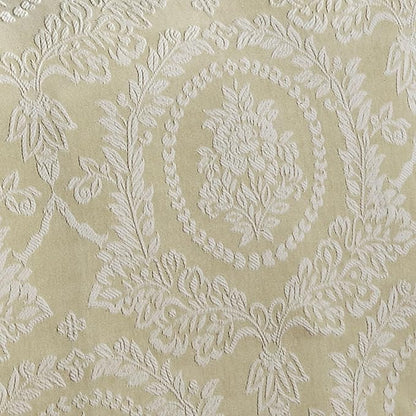 Timeless Vintage Style Bedding with Fringe Edges | Neutral Sage and Ecru | Textured Matelasse Rose Medallions and Leaves | 5-Pc Lightweight Bed Set: Oversized Queen Bedspread & 4 Standard Pillow Shams