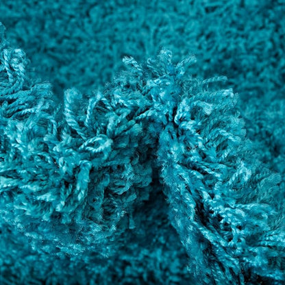 Unique Loom Solid Shag Collection Area Rug (3' 3" Round, Turquoise)