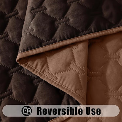 Smiry Waterproof Dog Bed Cover Blanket, Soft Reversible Pet Blanket, Washable Leakproof Cats Dogs Couch Cover for Sofa, Couch, Furniture, Plaid (52x82 Inch, Brown/Chocolate)