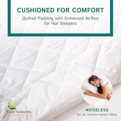 Split Queen Size Waterproof Mattress Pad - Fitted Mattress Protector with Quilted Pillow Top Mattress Topper - Premium Quality Hypoallergenic Mattress Cover (30x80 x 2 pcs) for Split Mattresses