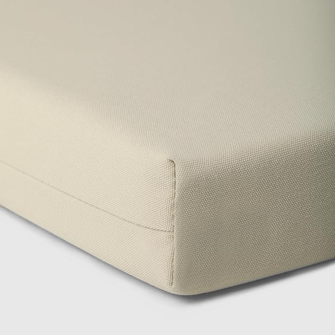 WestinTrends Solace Outdoor Patio Kitchen Dining Chair Square Seat Cushions Set of 4, 20 x 20, Beige
