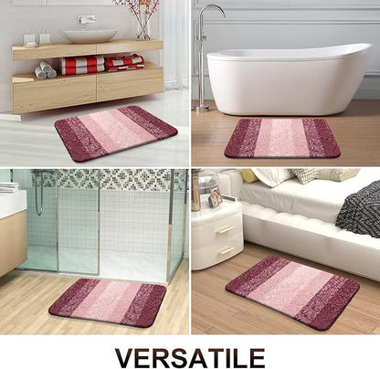 OLANLY Bathroom Rugs Mat 30x20, Extra Soft Absorbent Microfiber Bath Rugs, Rubber Backing, Quick Dry, Machine Washable Bath Mats for Bathroom Floor, Tub and Shower, Home Decor Accessories, Red
