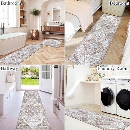Ileading Anti Fatigue Kitchen Rugs Sets of 2 Cushioned Kitchen Mats for Floor Waterproof Kitchen Mat Set Non Slip Comfort Standing Mat for Kitchen, Office, Sink, Laundry