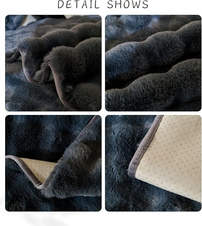 Faux Fur Armrest Cover Backrest Cover Fuzzy Plush Thick Bubble Sofa Cover Luxury Soft Cozy Couch Cover Anti-Slip Sofa Slipcover Washable Furniture Protector (Dark Grey,28"x28")