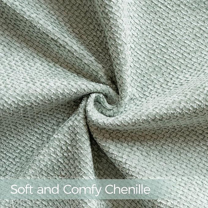 a moment Light Green Chenille Throw Pillow Covers 22x22 Inch Pack of 2 Modern Decorative Throw Pillow Covers FarmhouseCross Covers Home Decor for Sofa Bedroom Living Room