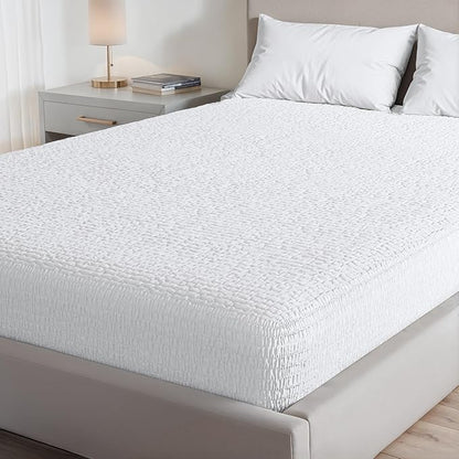PAULATO BY GA.I.CO Full Waterproof Mattress Protector – Mattress Cover for Full Size Bed – Breathable Noiseless Hypoallergenic Machine Washable – Water Proof Protector with Deep Elastic Skirt