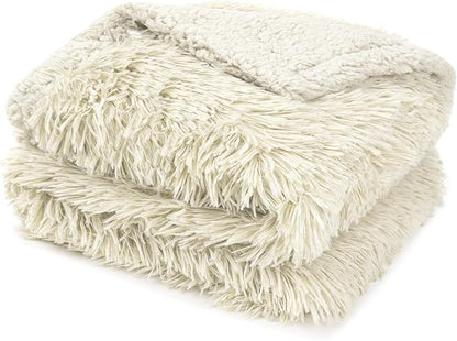 PetAmi Waterproof Dog Blanket for Medium Large Dogs, Calming Fleece Cat Blanket, Couch Protector Washable Sherpa Faux Fur Pet Throw for Puppy, Soft Reversible Leakproof 40x60 Cream Beige