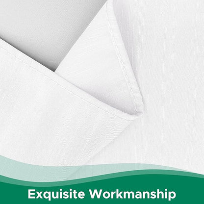 Biscaynebay Wrap Around Bed Skirts for Queen Beds 22" Long Drop, White Adjustable Elastic Dust Ruffles Easy Fit Wrinkle Resistant Silky Luxurious Fabric Machine Washable