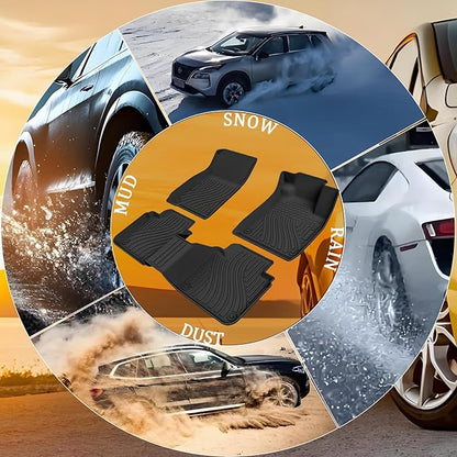 CRV Floor Mats Compatible with 2012-2016 Honda CR-V，All Weather Protection Waterproof Durable Anti-Slip Odorless Custom-fit TPE Floor Liner 1st and 2ed Rows Set