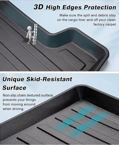 Mixsuper Cargo Liner for Chevrolet Equinox/GMC Terrain 2018-2024, Trunk Mat All Weather Cargo Mat Anti-Slip Rear Trunk Liner Black