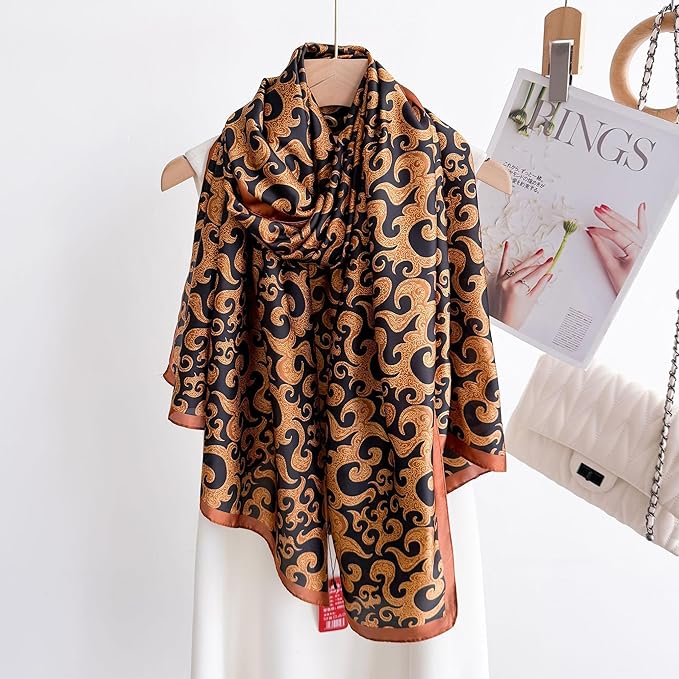 Fashion Scarves Scarf 100% Silk Feeling Scarf Silk Like Scarves Long Lightweight Sunscreen Shawls for Women