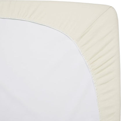 American Baby Company 15" x 33" Fitted Bassinet Sheet, 100% Natural Cotton Jersey Knit, Cream, Soft Breathable, for Boys and Girls