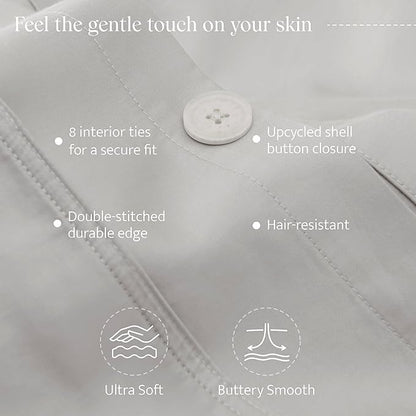 Double Stitch Cotton Tencel Duvet Cover - Queen Size Comforter Cover, Luxury & Soft Eucalyptus Lyocell Bedding Set for Hot Sleepers, Cooling & Breathable, Button Closure, Winter Sky, 90"x90"