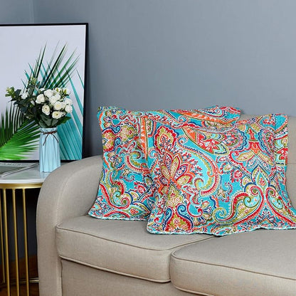NEWLAKE European Gorgeous Floral Style Cotton Throw Pillow Covers (2 Pieces, 18X18 Inch)