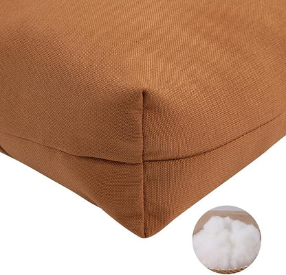 FUNHOME Outdoor Bench Cushion 48 x18 inch with Non-Slip Grips,Water Resistant Porch Swing Cushion,Bench Pillow Pads,Tufted Cushions for Patio Garden Furniture,48" Seat Cushions(Caramel Orange)