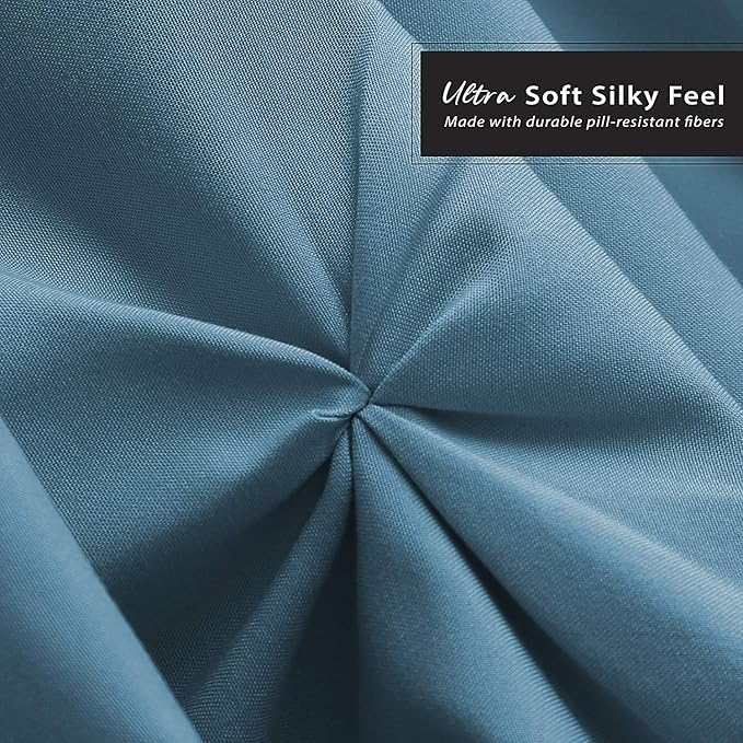 Nestl Blue Heaven Twin Bed Skirt - Pinch Pleat, 14" Drop, Microfiber
