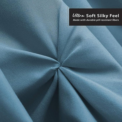 Nestl Blue Heaven Twin Bed Skirt - Pinch Pleat, 14" Drop, Microfiber