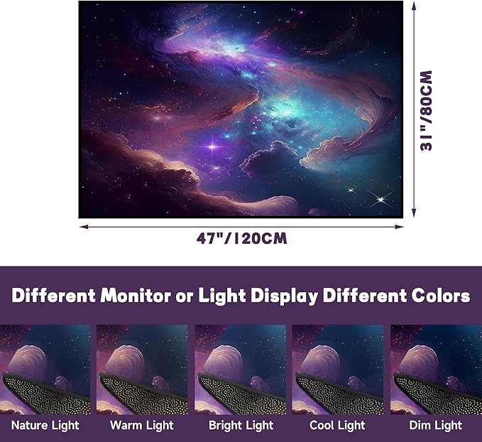 Galaxy Area Rug Space Nebula Bedroom Living Room for Girls Kids Boys Carpet Vortex Throw Rugs Purple Blue Cloud Floor Mat 63 in x 31 in