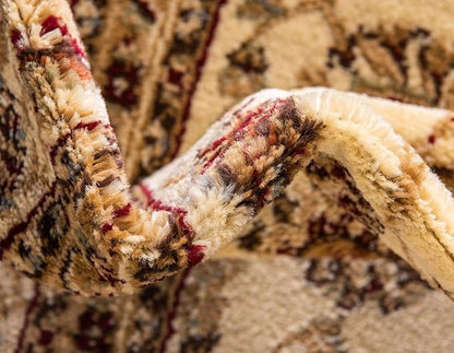 Unique Loom Voyage Collection Traditional Oriental Classic Area Rug (3' 3 x 3' 3 Round, Ivory/Gold)