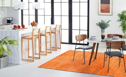SAFAVIEH Vision Collection Area Rug - 10' Square, Orange, Modern Ombre Design, Non-Shedding & Easy to Clean, Ideal for Living Room, Bedroom, Dining Space (VSN606P)