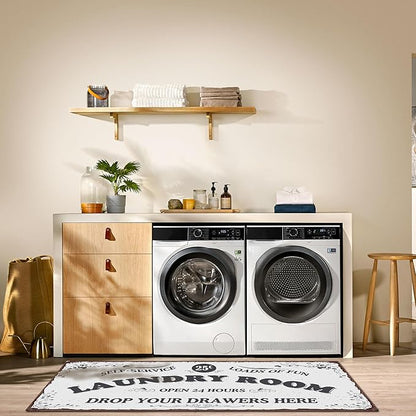 Zoke Laundry Room Rug Runner Stylish Non-Slip Laundry Room Mat 24"x72", Versatile, Waterproof Runner for Laundry, Kitchen, and Bathroom, Mudroom Decor and Farmhouse Charm