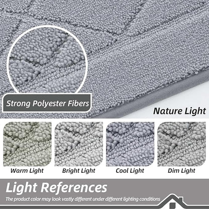 BEQHAUSE Dirt Trapper Door Mat 24" x 36", Doormat Non-Slip Entryway Rugs Washable, Dog Door Mat Stain Resistant and Absorbent Welcome Floor Mat for Front Back Door, Muddy Wet Shoes & Paws, Grey